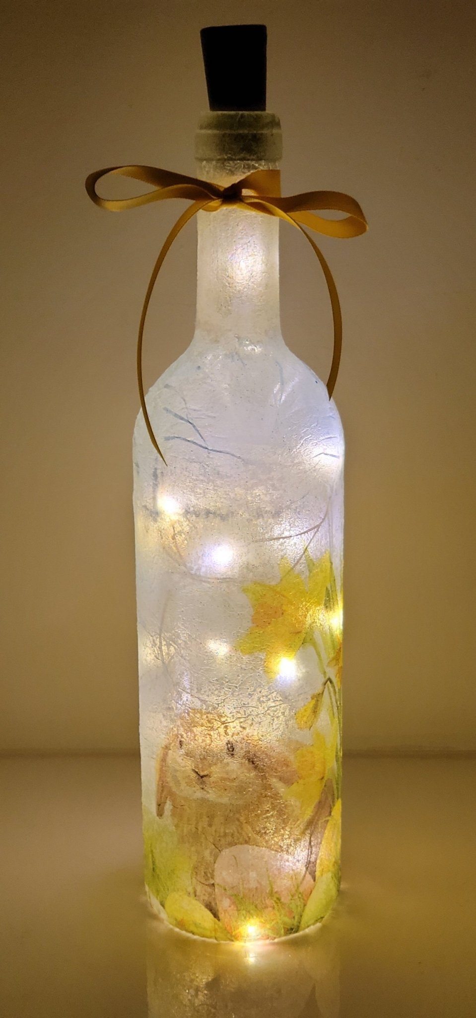 Decoupage Rabbit Bottle Lamp - Quantock Inspiration
