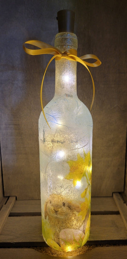 Decoupage Rabbit Bottle Lamp - Quantock Inspiration