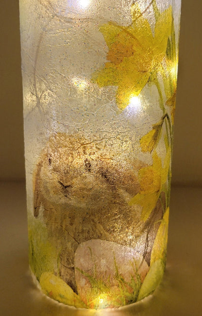 Decoupage Rabbit Bottle Lamp - Quantock Inspiration