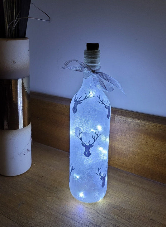 Decoupage Stag Bottle Lamp - Quantock Inspiration