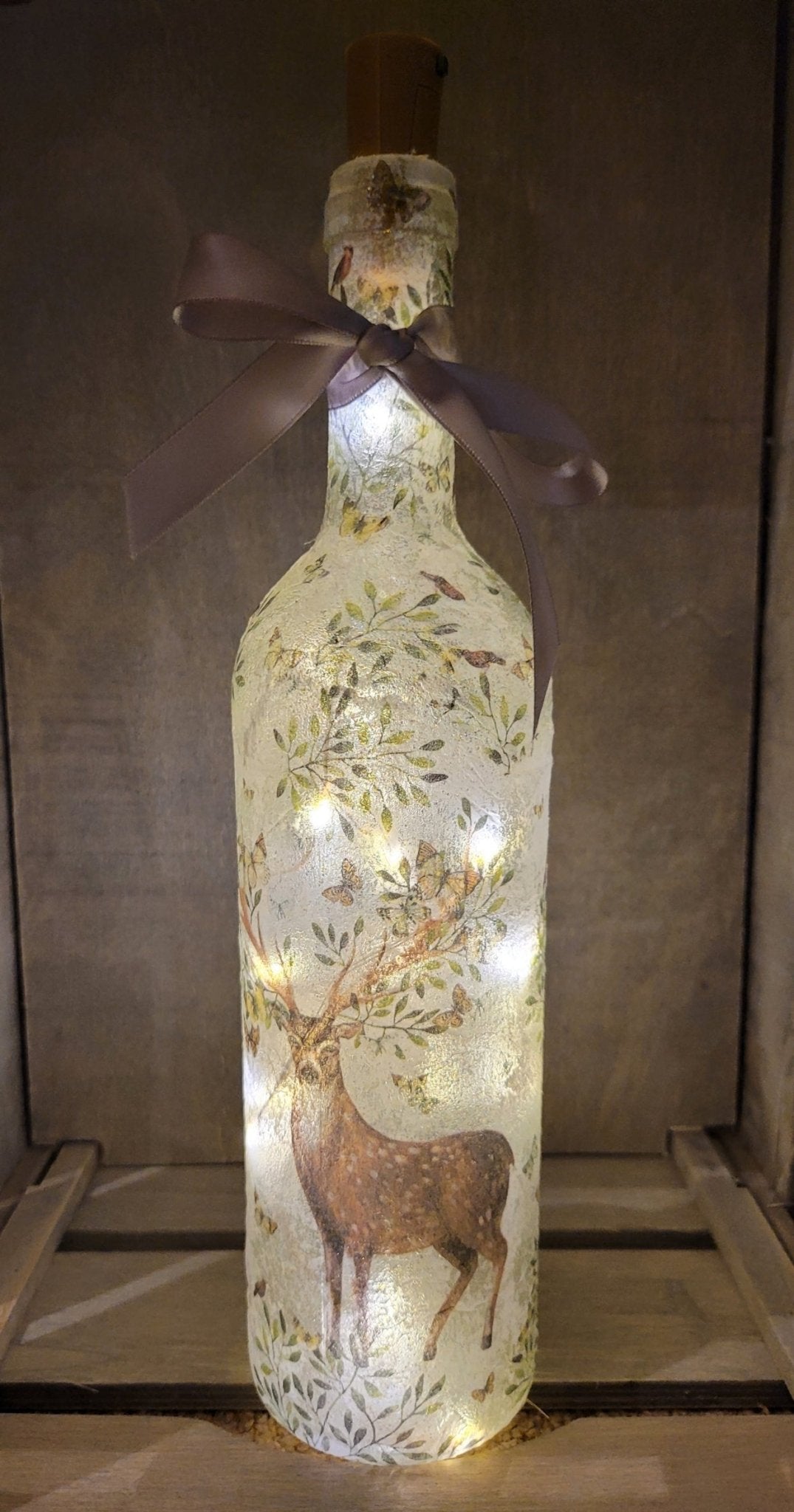 Decoupage Stag Bottle Lamp - Quantock Inspiration