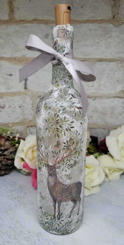 Decoupage Stag Bottle Lamp - Quantock Inspiration
