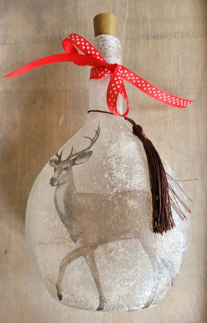 Decoupage Stag Bottle Lamp - Quantock Inspiration