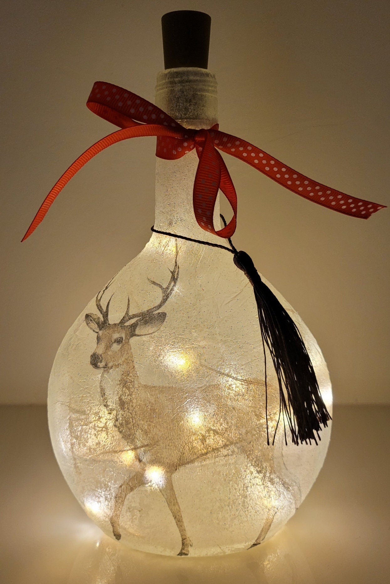 Decoupage Stag Bottle Lamp - Quantock Inspiration