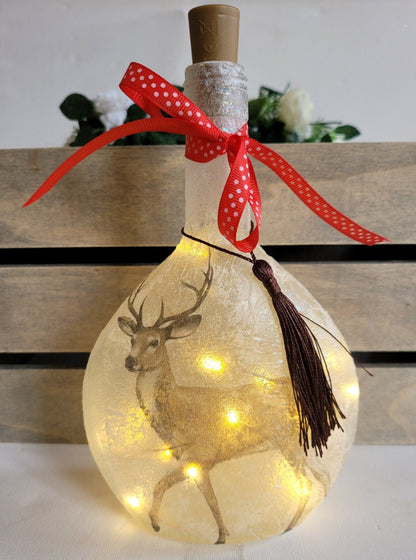 Decoupage Stag Bottle Lamp - Quantock Inspiration