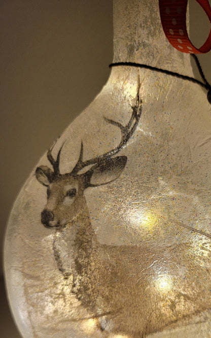 Decoupage Stag Bottle Lamp - Quantock Inspiration