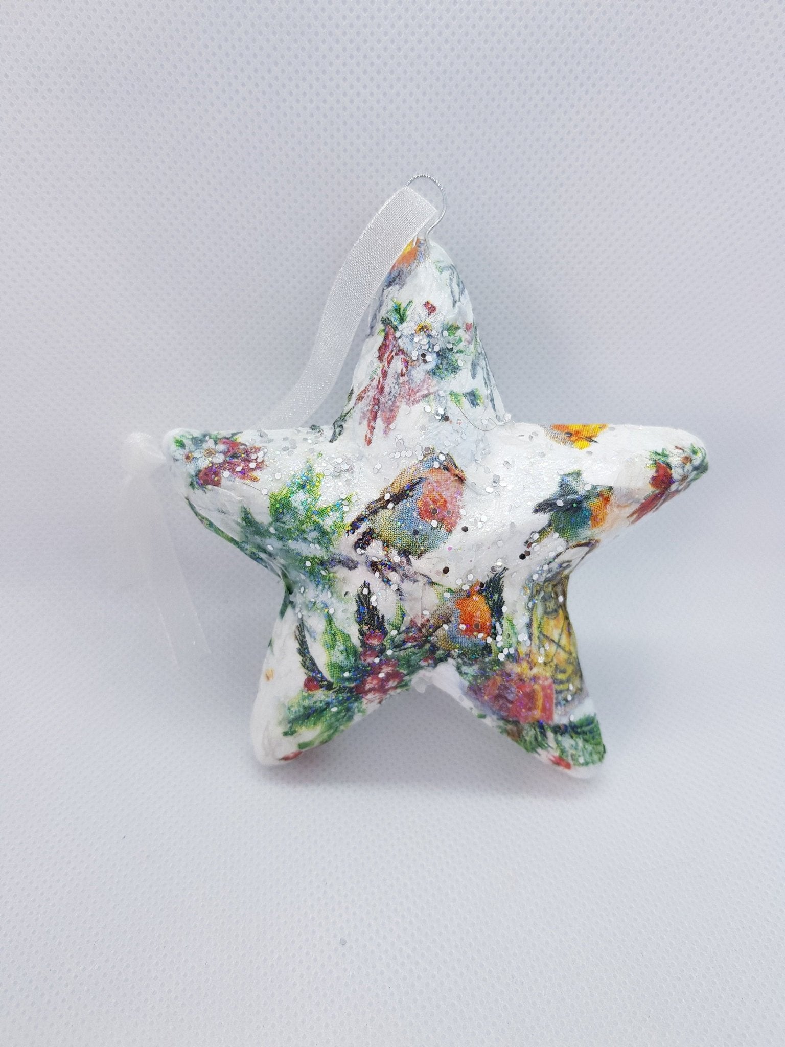 Decoupage Star Christmas Baubles - Quantock Inspiration
