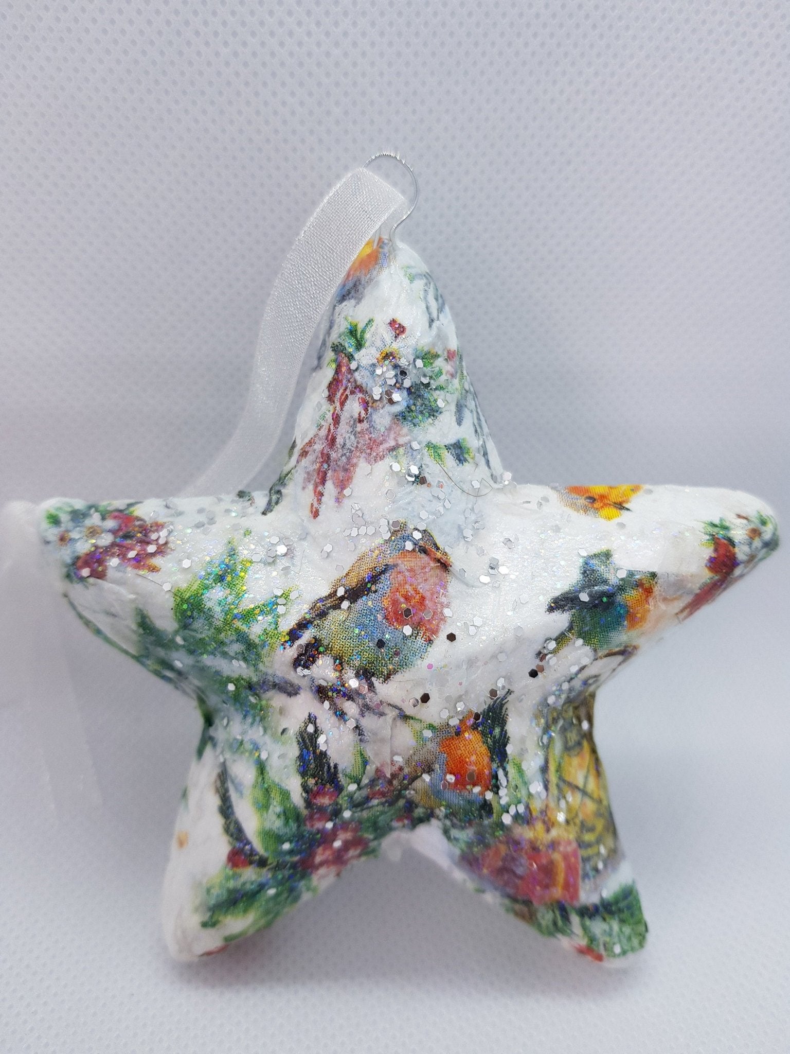 Decoupage Star Christmas Baubles - Quantock Inspiration