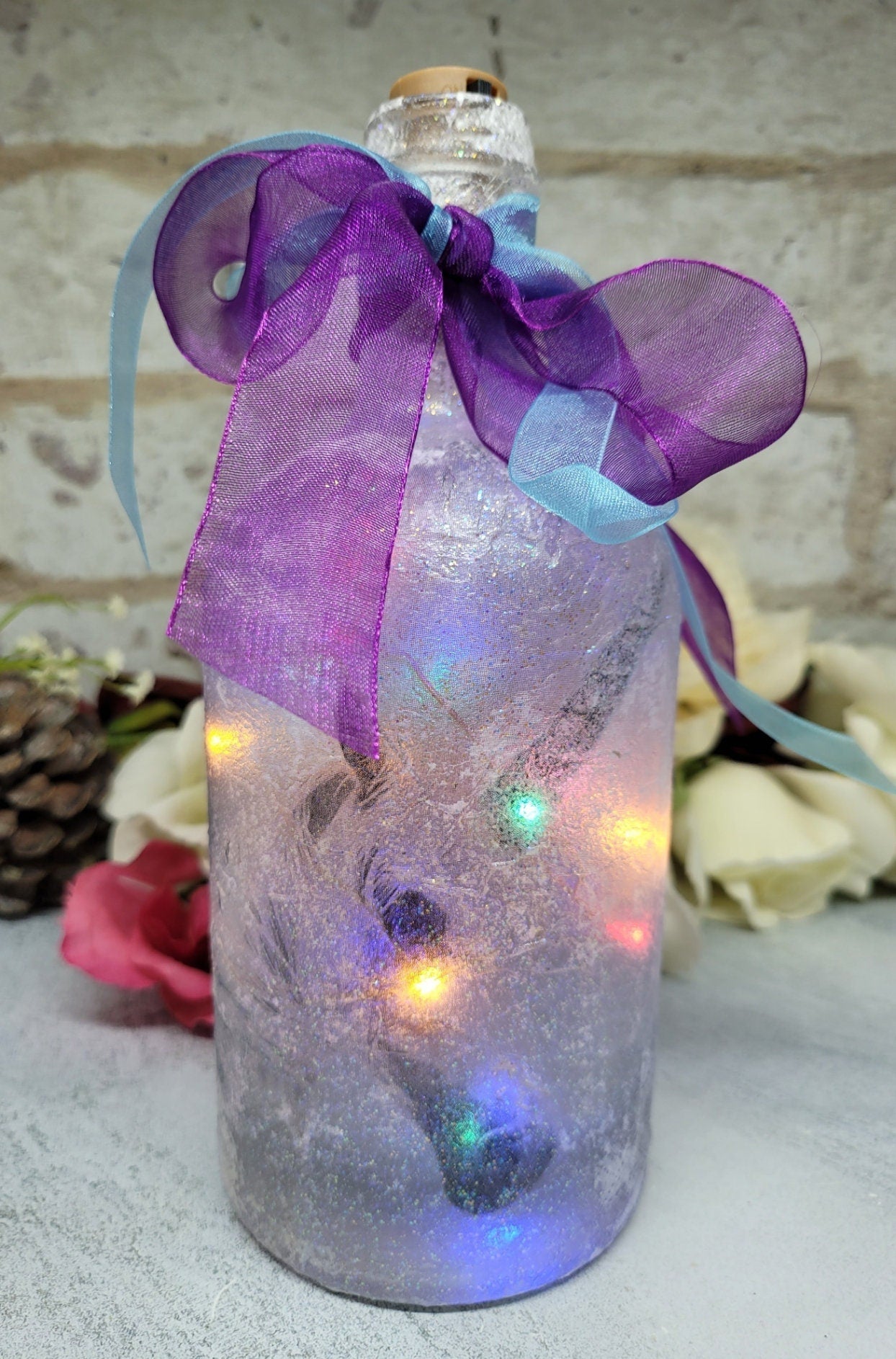 Decoupage Unicorn Bottle Lamp - Quantock Inspiration