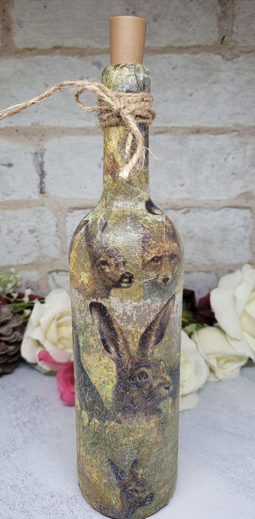 Decoupage Wildlife Bottle Lamp - Quantock Inspiration