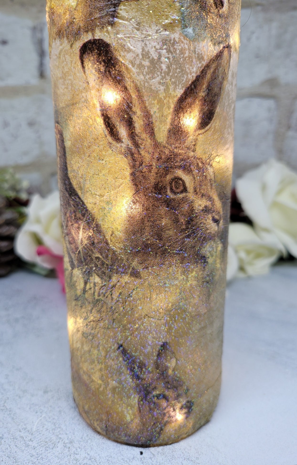 Decoupage Wildlife Bottle Lamp - Quantock Inspiration