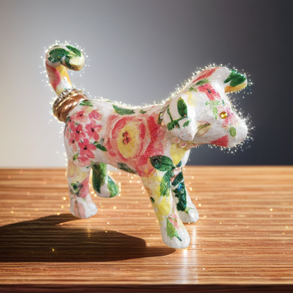 Dog Ring Holder | Floral Handmade Decoupage | Quantock Inspiration
