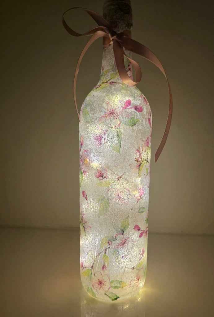 Handmade Floral Bottle Lamp & Flower Pot Gift Set | Nature-Inspired Home Décor | Quantock Inspiration
