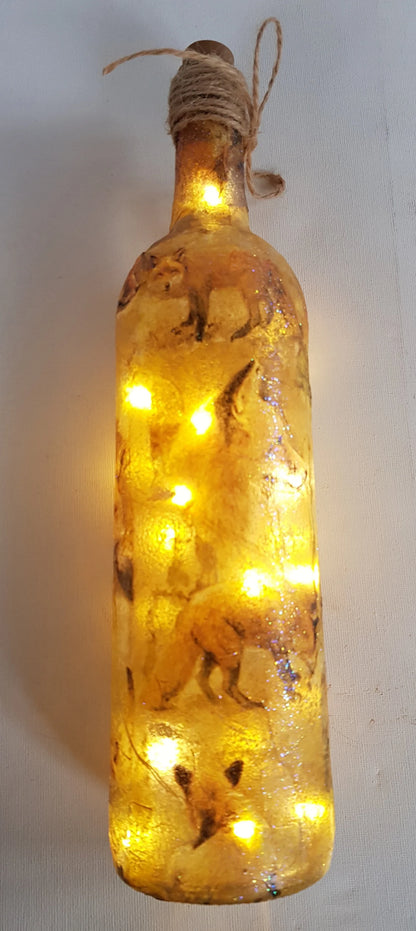 Fox Bottle Lamp | Decoupage LED Lighting | Quantock Inspiration