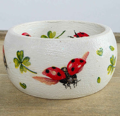 Wooden Ladybird Bangle | Decoupage Bracelet for Girls | Quantock Inspiration