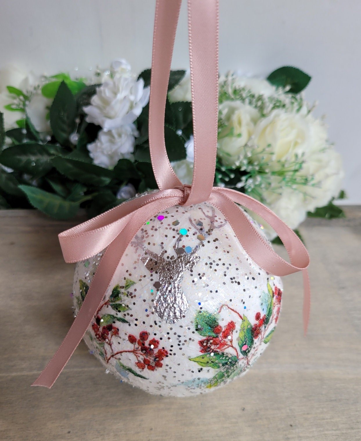 Stag and Berries Christmas Baubles - Quantock Inspiration