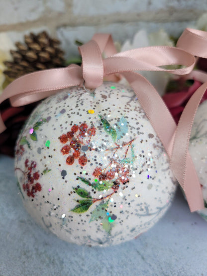 Stag and Berries Christmas Baubles - Quantock Inspiration