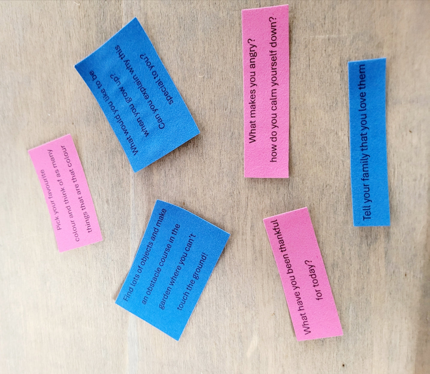 blue and pink quotes on paper card