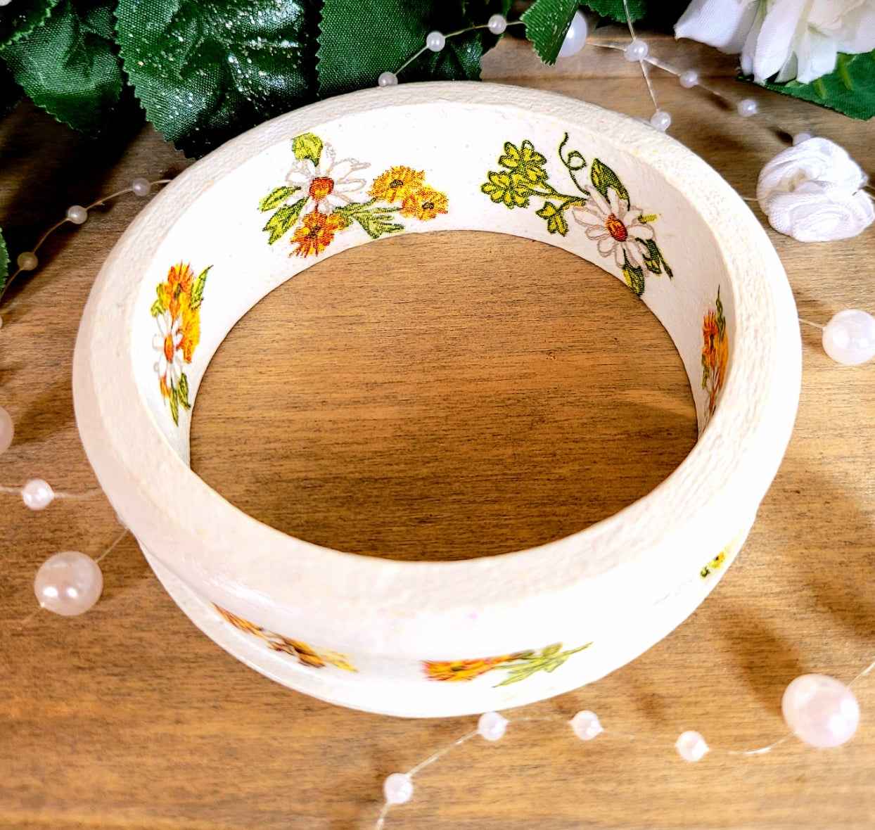 Floral Wooden Bangles | Decoupage Jewellery | Quantock Inspiration