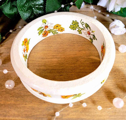 Floral Wooden Bangles | Decoupage Jewellery | Quantock Inspiration